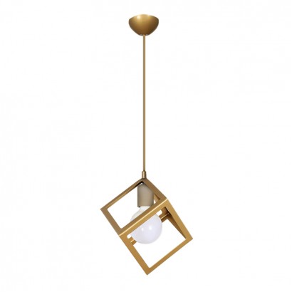 Φωτιστικό οροφής Thora Megapap E27 μεταλλικό μονόφωτο χρώμα χρυσό ματ 22x22x70εκ.