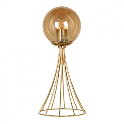 Φωτιστικό επιτραπέζιο Chavi Megapap E27 μεταλλικό χρώμα χρυσό 20x20x40εκ.