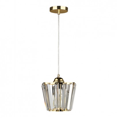 Φωτιστικό οροφής Neva Megapap E27 γυάλινο μονόφωτο χρώμα χρυσό 20x20x70εκ.