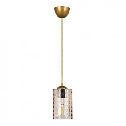 Φωτιστικό οροφής Alberto Megapap E27 ακρυλικό μονόφωτο χρώμα χρυσό 10x10x60εκ.