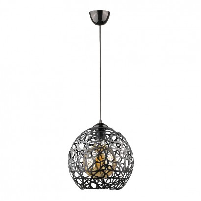 Φωτιστικό οροφής Dominico Megapap E27 μεταλλικό μονόφωτο χρώμα μαύρο 24x24x70εκ.