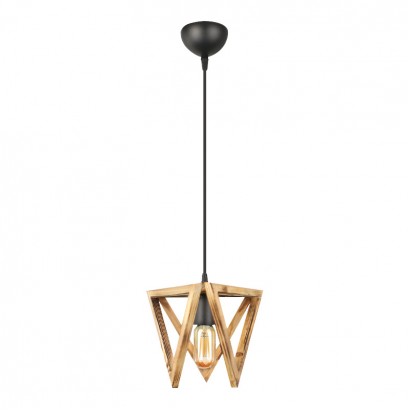 Φωτιστικό οροφής Nexo Megapap E27 ξύλινο μονόφωτο χρώμα φυσικό 24x21x70εκ.