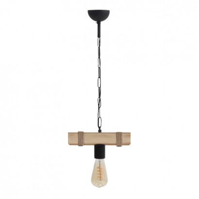 Φωτιστικό οροφής Vero Megapap E27 ξύλινο μονόφωτο χρώμα φυσικό 25x8x65εκ.