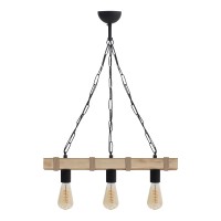 Φωτιστικό οροφής Vero Megapap E27 ξύλινο τρίφωτο χρώμα φυσικό 50x8x65εκ.