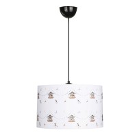 Φωτιστικό οροφής Tale Megapap E27 ύφασμα PVC μονόφωτο πολύχρωμο Ø33x70εκ.