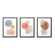 Πίνακας "Circles" Megapap 3 τμχ. σε πλαίσιο 35x45x2εκ. Πίνακας "Circles" Megapap 3 τμχ. σε πλαίσιο 35x45x2εκ.