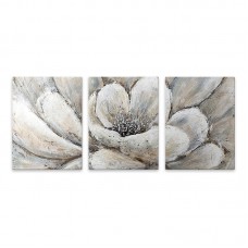 Πίνακας σε καμβά "Silver Flowers" Megapap τρίπτυχος ψηφιακής εκτύπωσης 126x55x3εκ. Πίνακας σε καμβά "Silver Flowers" Megapap τρίπτυχος ψηφιακής εκτύπωσης 126x55x3εκ.