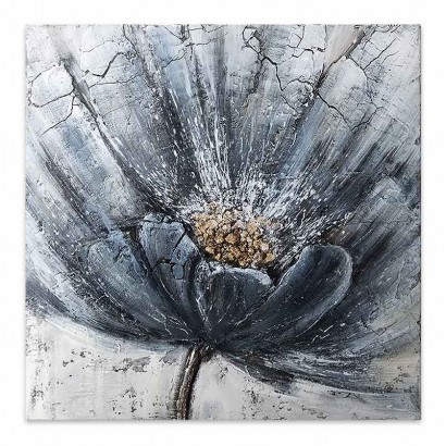 Πίνακας σε καμβά "Blue Flower" Megapap ψηφιακής εκτύπωσης 100x100x3εκ.