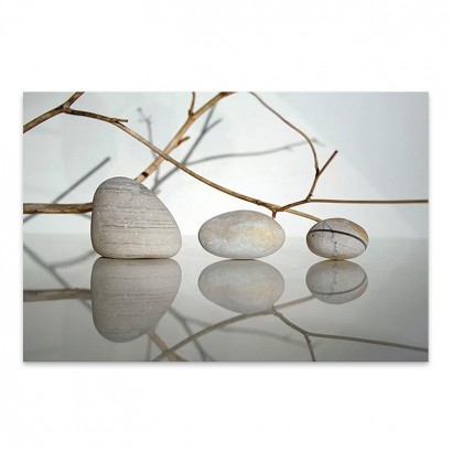 Πίνακας σε καμβά "Stones and Branches" Megapap ψηφιακής εκτύπωσης 90x60x3εκ.