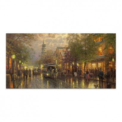 Πίνακας σε καμβά "Wet Streets" Megapap ψηφιακής εκτύπωσης 140x70x3εκ.