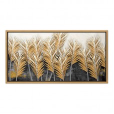 Πίνακας σε καμβά "Gold Leaves" Megapap ψηφιακής εκτύπωσης με κορνίζα χρώμα χρυσό 140x70x3εκ. Πίνακας σε καμβά "Gold Leaves" Megapap ψηφιακής εκτύπωσης με κορνίζα χρώμα χρυσό 140x70x3εκ.
