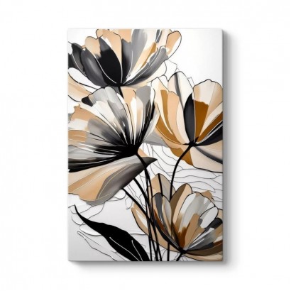 Πίνακας σε καμβά "Pastel Flower" Megapap ψηφιακής εκτύπωσης 70x100x3εκ.