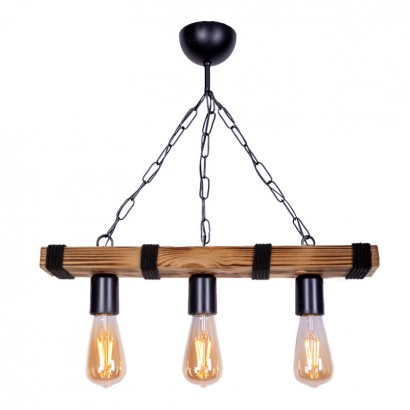 Φωτιστικό οροφής Mako Megapap E27 ξύλινο τρίφωτο χρώμα καρυδί/μαύρο50x10x65εκ. Φωτιστικό οροφής Mako Megapap E27 ξύλινο τρίφωτο χρώμα καρυδί/μαύρο50x10x65εκ.