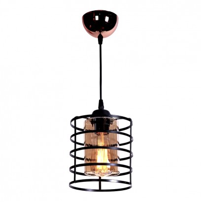 Φωτιστικό οροφής Belta Megapap E27 μεταλλικό μονόφωτο χρώμα μαύρο 16x16x70εκ.