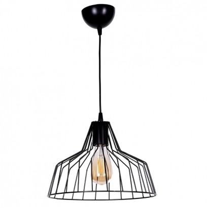 Φωτιστικό οροφής Arezzo Megapap E27 μεταλλικό μονόφωτο χρώμα μαύρο Ø30x75εκ.