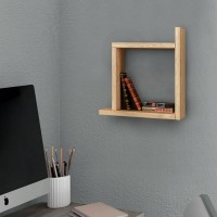 Ραφιέρα τοίχου Box Megapap χρώμα sapphire oak 30x22x30εκ.