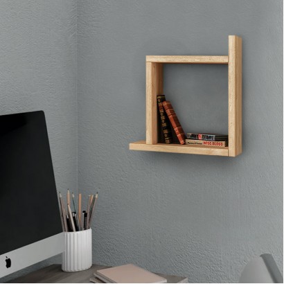 Ραφιέρα τοίχου Box Megapap χρώμα sapphire oak 30x22x30εκ.