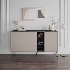 Μπουφές Clara Megapap χρώμα ανθρακί - ανοιχτή μόκα 142x35,6x83εκ.