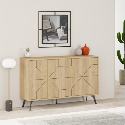 Μπουφές Dune Megapap χρώμα sapphire oak 123x35x77,4εκ.