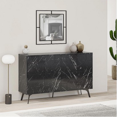 Μπουφές Dune Megapap χρώμα μαύρο εφέ μαρμάρου 123x35x77,4εκ. Μπουφές Dune Megapap χρώμα μαύρο εφέ μαρμάρου 123x35x77,4εκ.