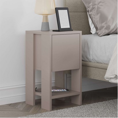 Κομοδίνο Ema Megapap χρώμα ανοιχτή μόκα 30x30x55εκ.