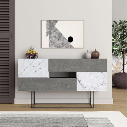 Μπουφές Eros Megapap γκρι ρετρό - λευκό εφέ μαρμάρου 145x40x82εκ. Μπουφές Eros Megapap γκρι ρετρό - λευκό εφέ μαρμάρου 145x40x82εκ.