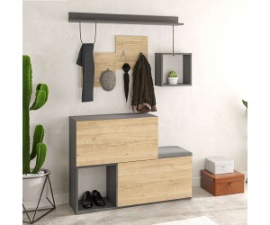 Έπιπλο εισόδου - παπουτσοθήκη Holdon Megapap sapphire oak/ανθρακί 120x36,5x87,5εκ. Έπιπλο εισόδου - παπουτσοθήκη Holdon Megapap sapphire oak/ανθρακί 120x36,5x87,5εκ.