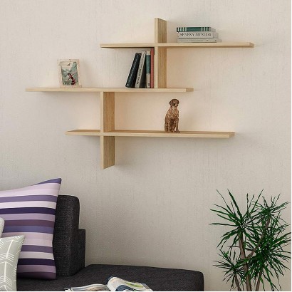 Ραφιέρα τοίχου Leo Megapap χρώμα sapphire oak 123x22x80εκ.