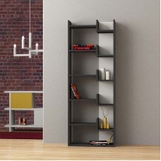 Βιβλιοθήκη Oppa Megapap χρώμα ανθρακί - λευκό 60x22x162εκ. Βιβλιοθήκη Oppa Megapap χρώμα ανθρακί - λευκό 60x22x162εκ.