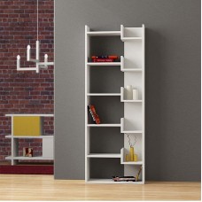 Βιβλιοθήκη Oppa Megapap χρώμα λευκό 60x22x162εκ. Βιβλιοθήκη Oppa Megapap χρώμα λευκό 60x22x162εκ.