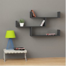 Ραφιέρα τοίχου Tibet Megapap χρώμα ανθρακί 119x22x66εκ. Ραφιέρα τοίχου Tibet Megapap χρώμα ανθρακί 119x22x66εκ.