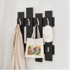 Κρεμάστρα τοίχου Wave Megapap χρώμα black wood 64x4x81εκ.