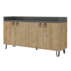 Μπουφές Dea Megapap χρώμα sapphire oak - ανθρακί 140x36x80εκ.