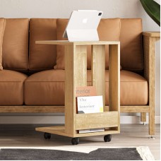 Τραπεζάκι βοηθητικό Edi Megapap χρώμα sapphire oak 37x45x60εκ.