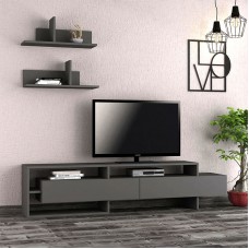 Έπιπλο τηλεόρασης Gara Megapap χρώμα ανθρακί 180x29,8x42εκ. Έπιπλο τηλεόρασης Gara Megapap χρώμα ανθρακί 180x29,8x42εκ.