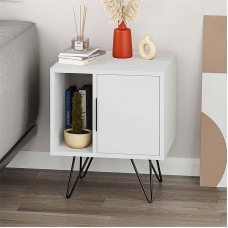 Κομοδίνο Glynn Megapap χρώμα λευκό 50,2x44,6x60εκ. Κομοδίνο Glynn Megapap χρώμα λευκό 50,2x44,6x60εκ.