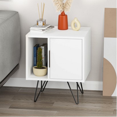 Κομοδίνο Glynn Megapap χρώμα λευκό 50,2x44,6x60εκ. Κομοδίνο Glynn Megapap χρώμα λευκό 50,2x44,6x60εκ.