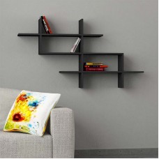 Ραφιέρα τοίχου Halic Megapap χρώμα ανθρακί 150x22x82εκ. Ραφιέρα τοίχου Halic Megapap χρώμα ανθρακί 150x22x82εκ.