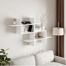 Ραφιέρα τοίχου Halic Megapap χρώμα λευκό 150x22x82εκ. Ραφιέρα τοίχου Halic Megapap χρώμα λευκό 150x22x82εκ.