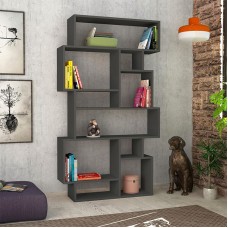 Βιβλιοθήκη Karmato Megapap χρώμα ανθρακί 96x25,5x168,5εκ. Βιβλιοθήκη Karmato Megapap χρώμα ανθρακί 96x25,5x168,5εκ.