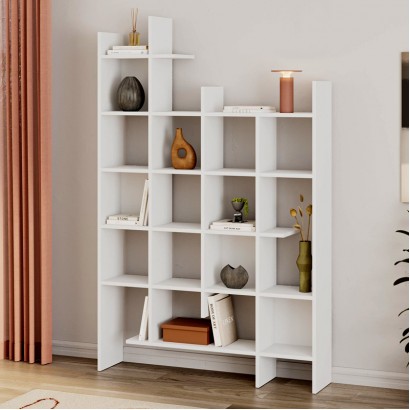Βιβλιοθήκη Manco Megapap χρώμα λευκό 122x25,5x188εκ. Βιβλιοθήκη Manco Megapap χρώμα λευκό 122x25,5x188εκ.