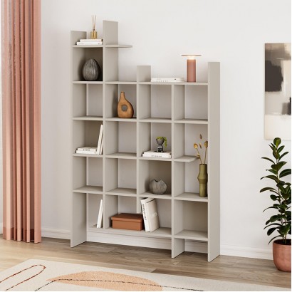 Βιβλιοθήκη Manco Megapap χρώμα sandstone 122x25,5x188εκ. Βιβλιοθήκη Manco Megapap χρώμα sandstone 122x25,5x188εκ.