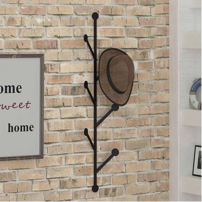 Κρεμάστρα τοίχου Ponpon Megapap μεταλλική χρώμα μαύρο 22x5x94εκ.