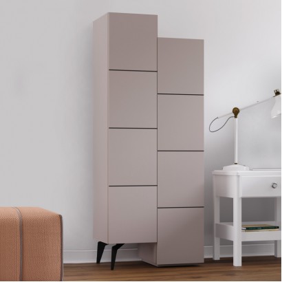 Ντουλάπι κουζίνας/μπάνιου - Παπουτσοθήκη Stair Megapap χρώμα ανοιχτή μόκα 62,2x37,4x156εκ.