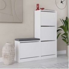 Παπουτσοθήκη Dude Megapap χρώμα λευκό 104,8x26x118,5εκ. Παπουτσοθήκη Dude Megapap χρώμα λευκό 104,8x26x118,5εκ.