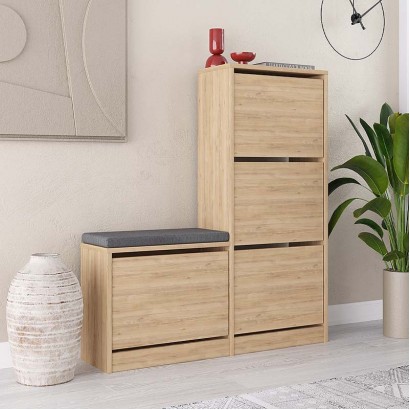 Παπουτσοθήκη Dude Megapap χρώμα sapphire oak 104,8x26x118,5εκ. Παπουτσοθήκη Dude Megapap χρώμα sapphire oak 104,8x26x118,5εκ.