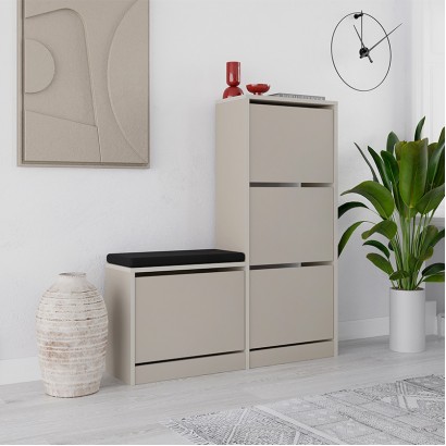 Παπουτσοθήκη Dude Megapap χρώμα sandstone 104,8x26x118,5εκ. Παπουτσοθήκη Dude Megapap χρώμα sandstone 104,8x26x118,5εκ.