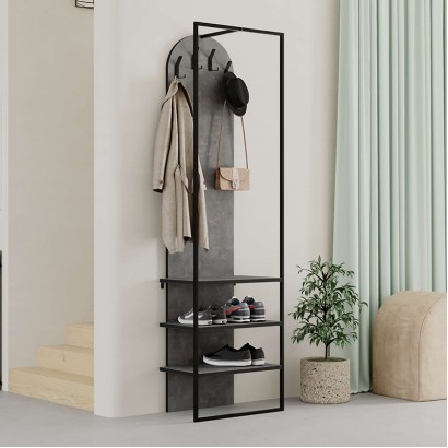 Έπιπλο εισόδου Archy Megapap χρώμα γκρι ρετρό 53x31,7x180εκ.