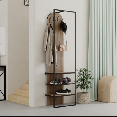 Έπιπλο εισόδου Archy Megapap χρώμα ανοιχτό καρυδί 53x31,7x180εκ.