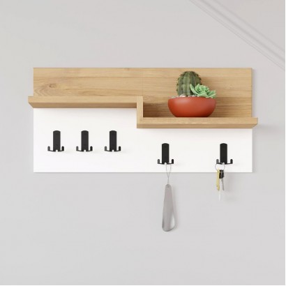 Κρεμάστρα τοίχου Harmon Megapap χρώμα sapphire oak - λευκό 65x15x31εκ. Κρεμάστρα τοίχου Harmon Megapap χρώμα sapphire oak - λευκό 65x15x31εκ.